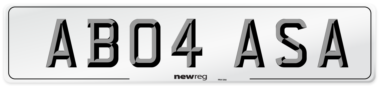 AB04 ASA Number Plate from New Reg